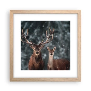 Póster en marco roble claro - El señor y la señora del bosque - 30x30 cm