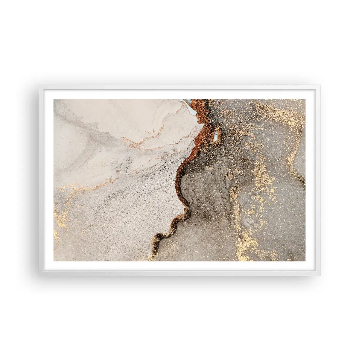 Póster en marco blanco - En la frontera de los colores - 91x61 cm