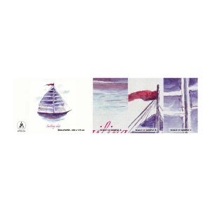 Muestra de fotomural Premium Canvas - Velas izadas y aguas tranquilas - Velero, Playa, Mar - 100x30 cm