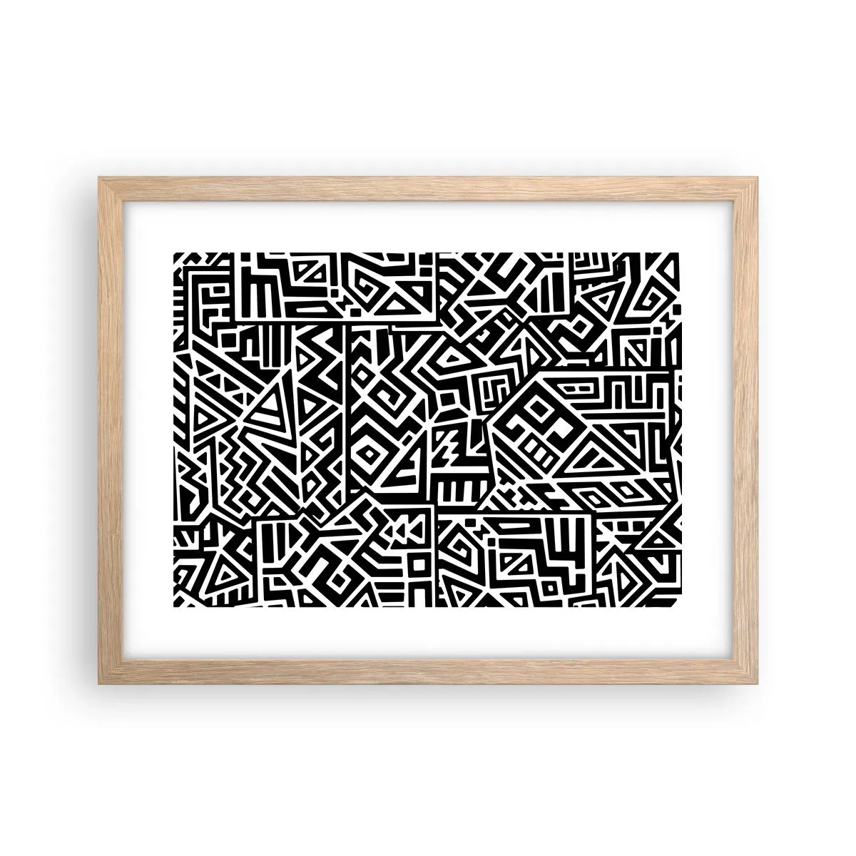 Póster en marco roble claro - Composición precolombina - 40x30 cm