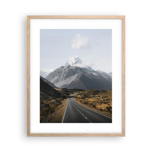 Póster en marco roble claro - El camino al corazón de las montañas - 40x50 cm