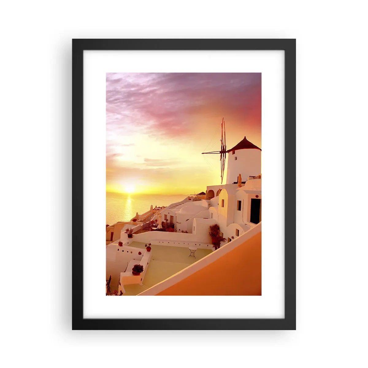 Póster en marco negro - Blanco y dorado - 30x40 cm