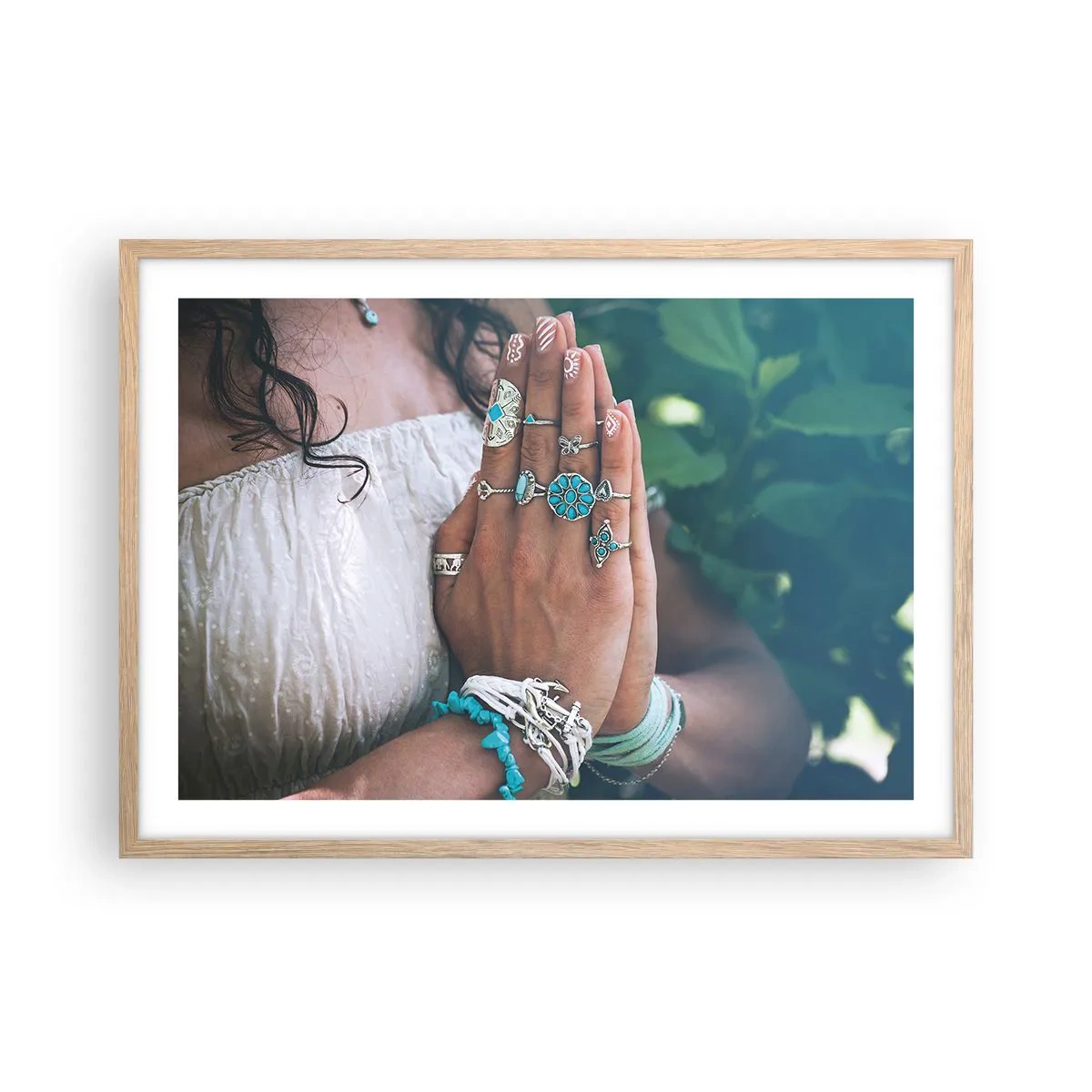 Póster en marco roble claro - Conocimiento interior - 70x50 cm