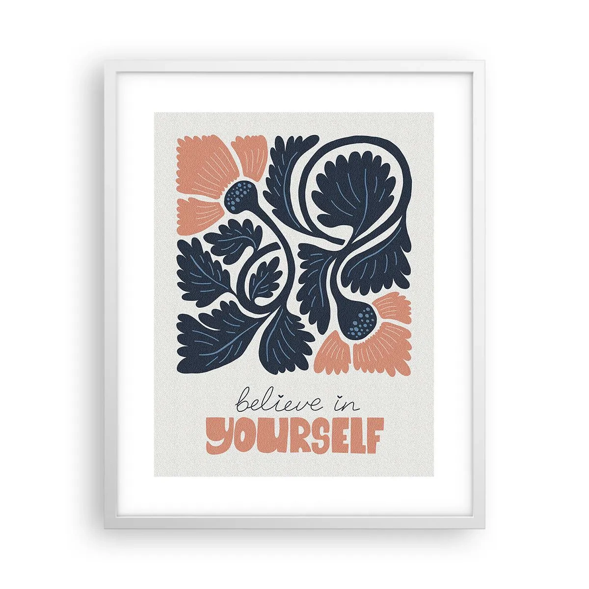 Póster en marco blanco - Crece y florece - 40x50 cm
