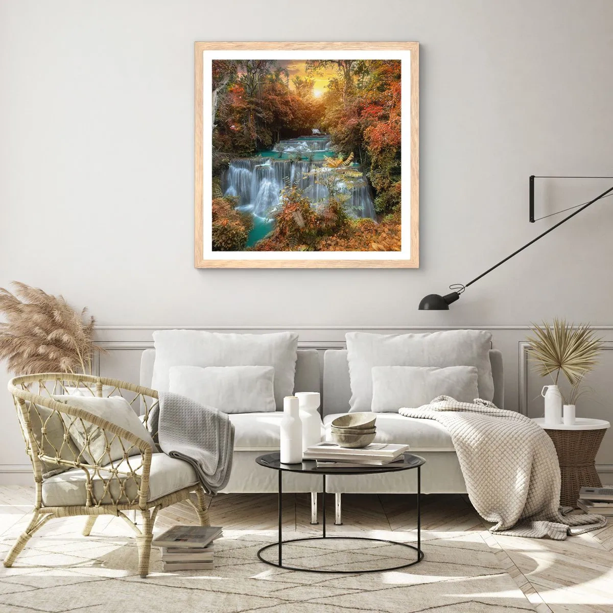 Póster en marco roble claro - El tesoro escondido del bosque - 60x60 cm