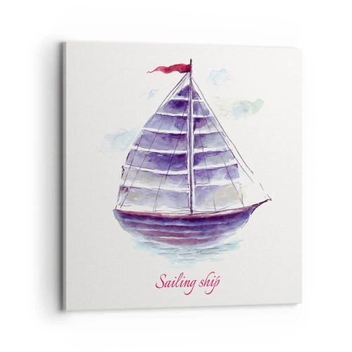 Cuadro sobre lienzo - Impresión de Imagen - Velas izadas y aguas tranquilas - 70x70 cm