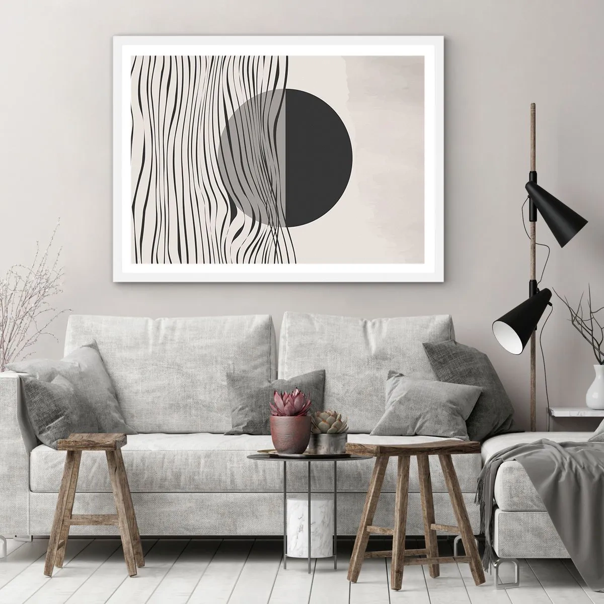 Póster en marco blanco - Media composición - 100x70 cm