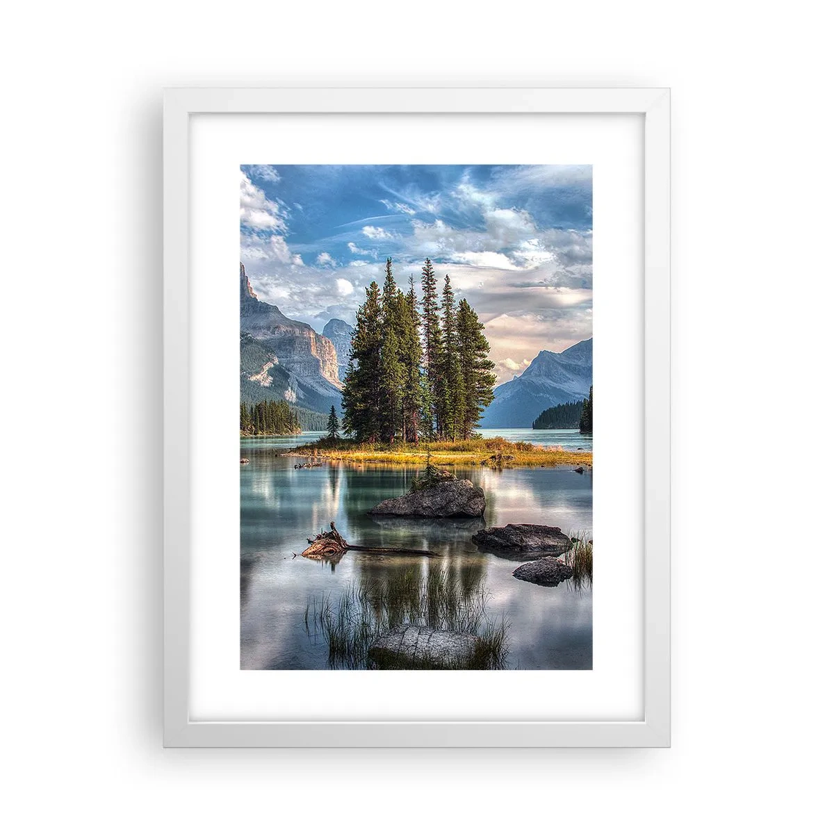 Póster en marco blanco - Sobre el agua cristalina... - 30x40 cm