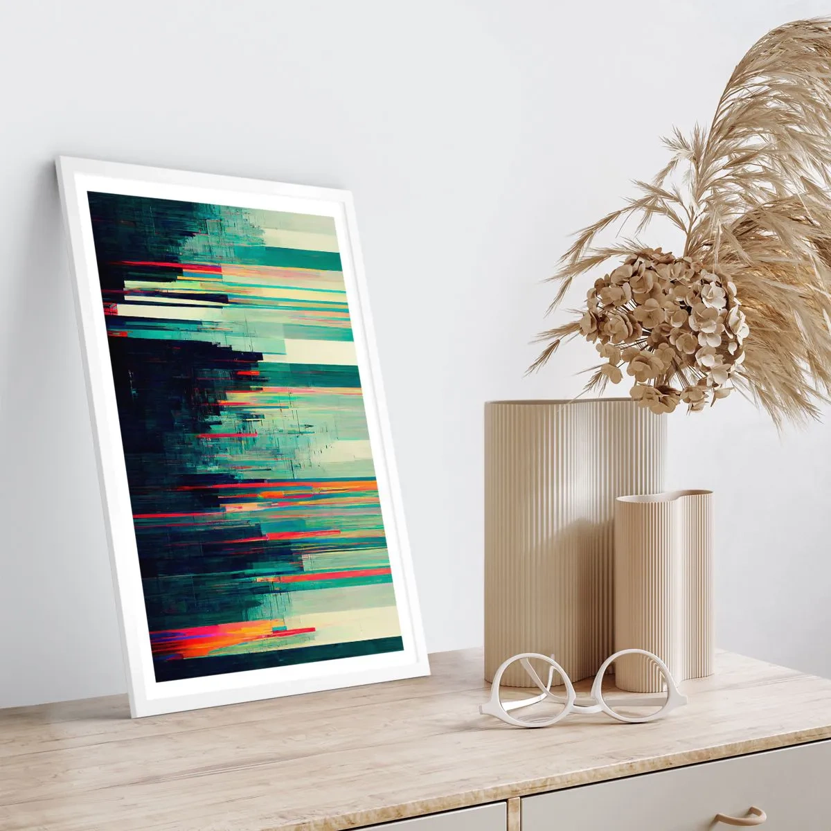 Póster en marco blanco - Ciudad futurista - 70x100 cm