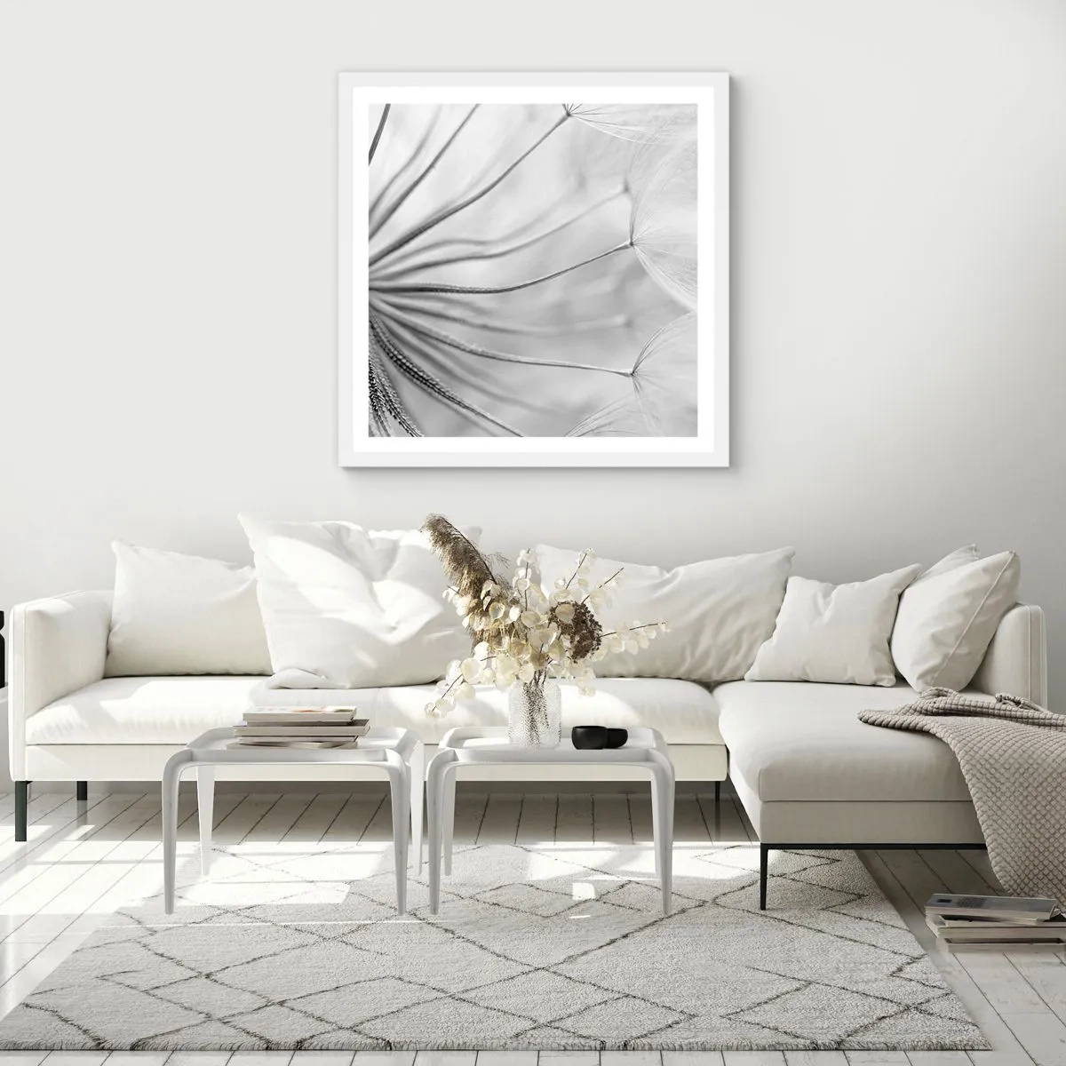 Póster en marco blanco - Caricias del viento - 40x40 cm