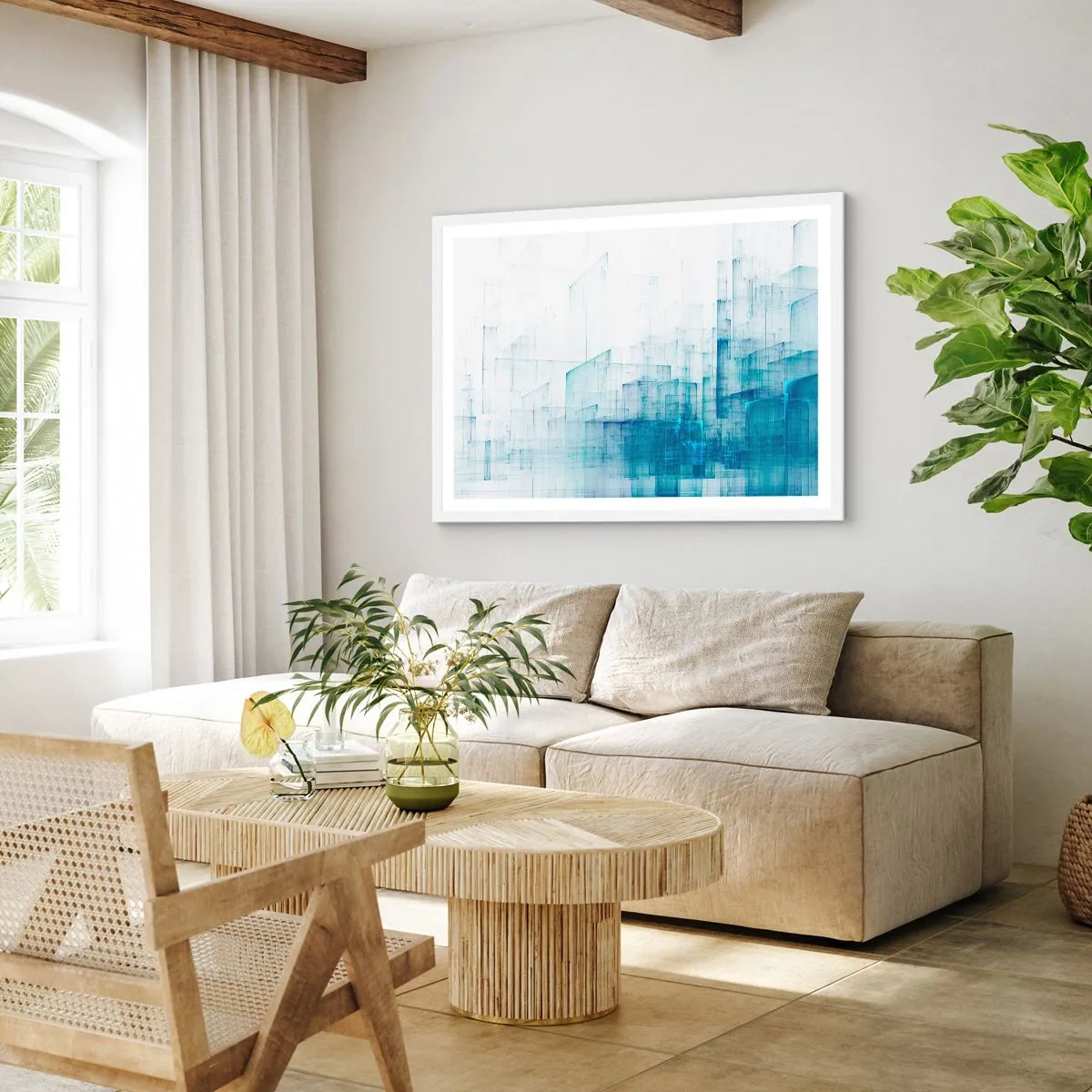 Póster en marco blanco - Cómo se hizo el espacio - 70x50 cm