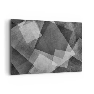 Cuadro sobre lienzo - Impresión de Imagen - Abstracción en blanco y negro con formas geométricas. - 100x70cm - Un símbolo eterno de permanencia y orden - Decoración de pared moderna para salón y dormitorio ARTTOR