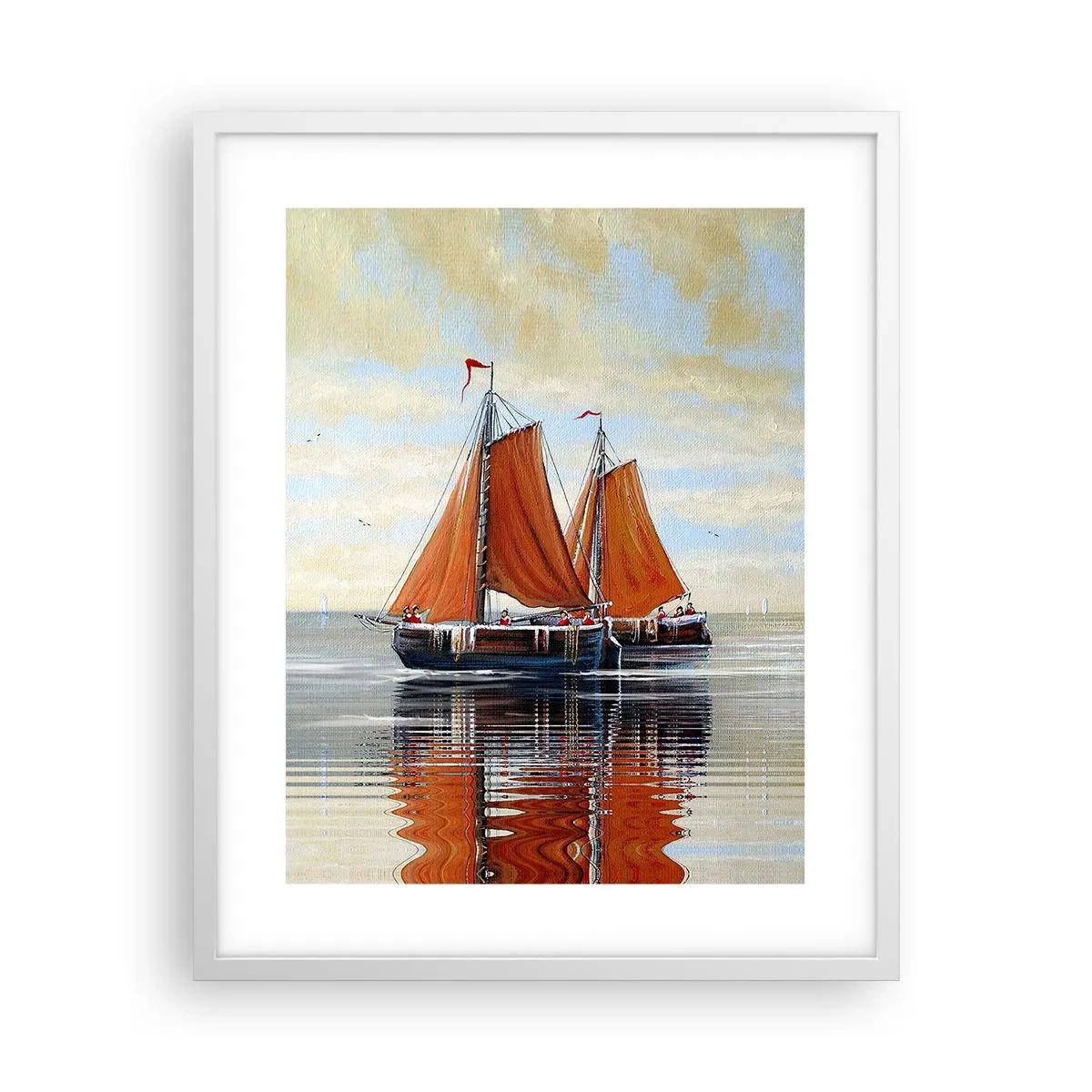 Póster en marco blanco - Navega, marinero.... - 40x50 cm