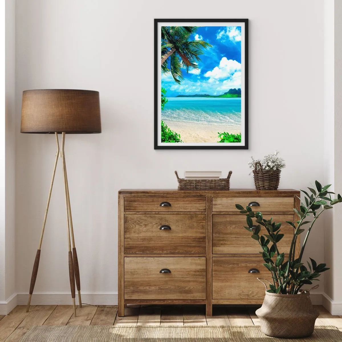 Póster en marco negro - El azul de los trópicos - 40x50 cm
