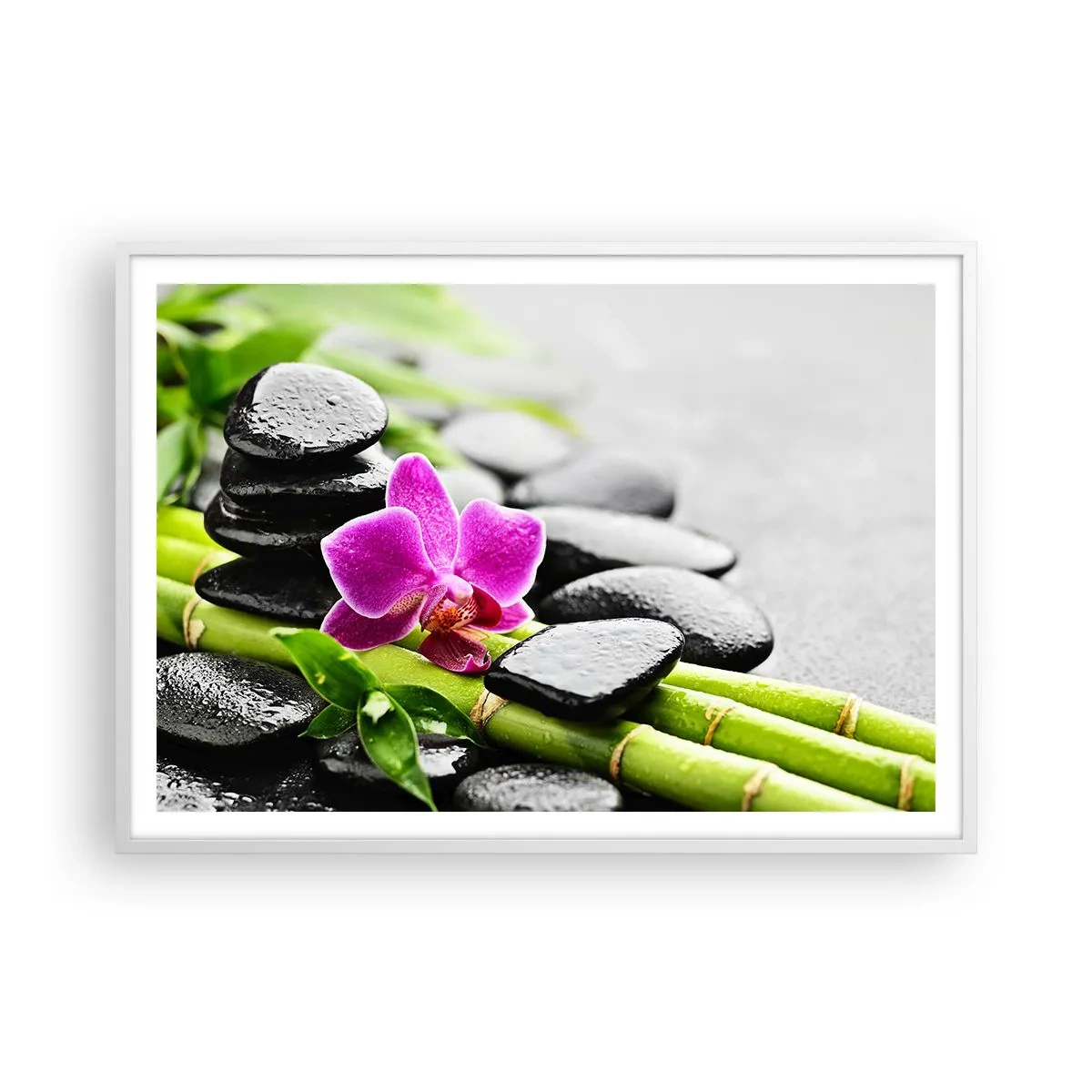 Póster en marco blanco - En equilibrio pacífico - 100x70 cm