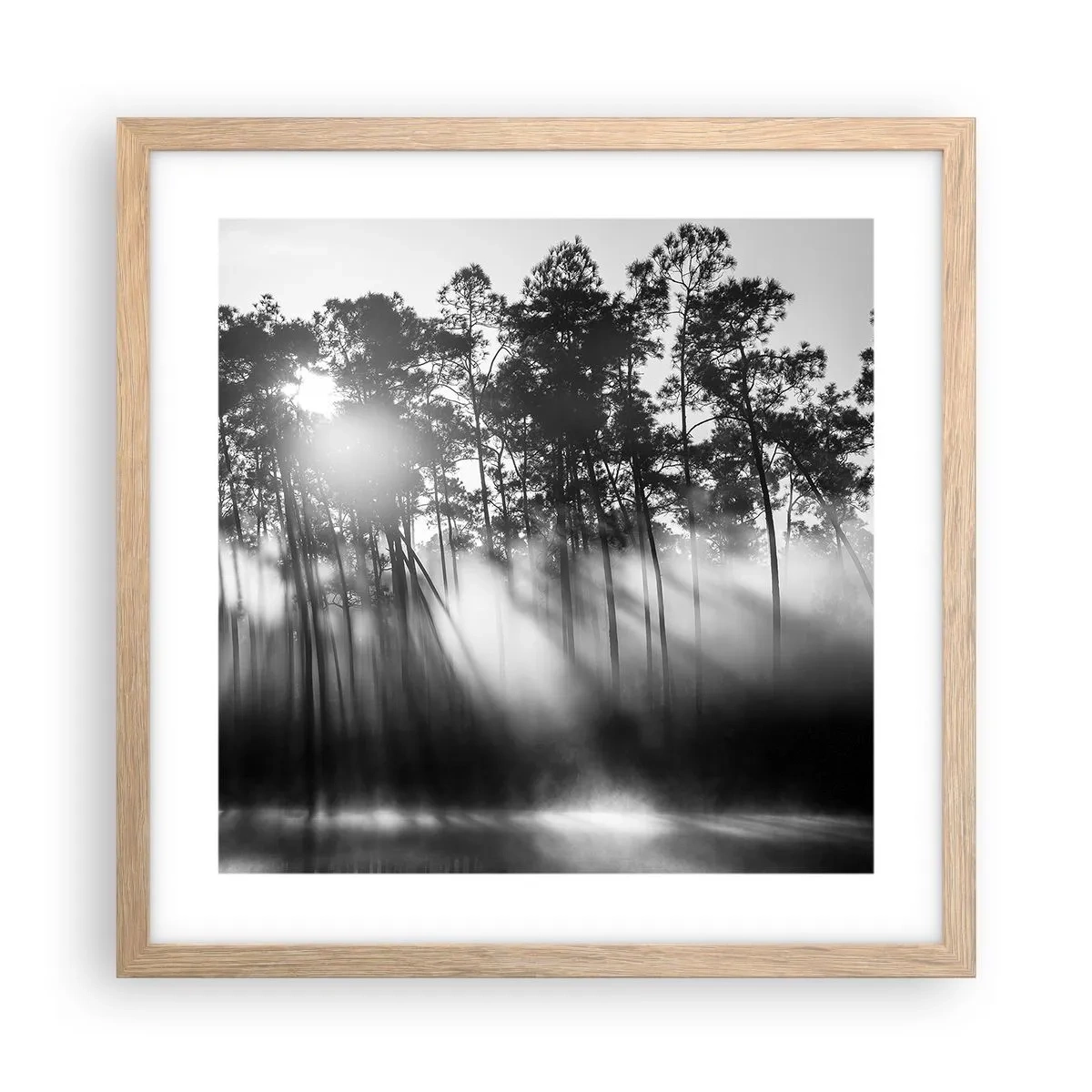 Póster en marco roble claro - Sol imparable - 40x40 cm