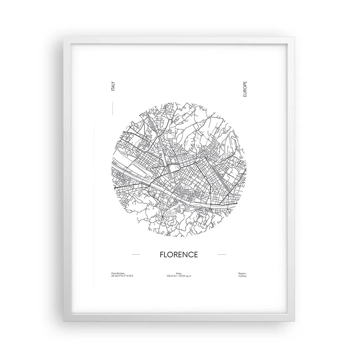 Póster en marco blanco - Anatomía de Florencia - 40x50 cm