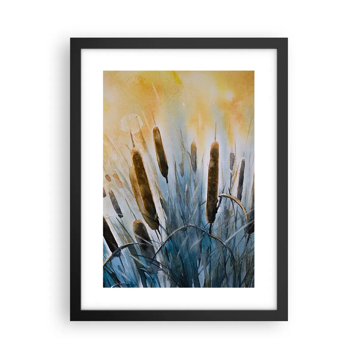Póster en marco negro - El frío del agua, el calor del sol - 30x40 cm