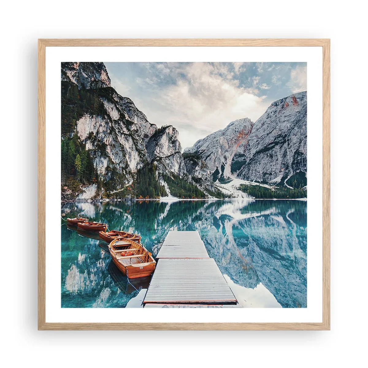 Póster en marco roble claro - Te mostraremos la fuente de la belleza - 60x60 cm