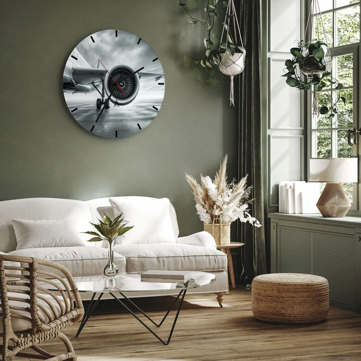 Reloj de pared - Reloj de vidrio - Hay poder - 40x40 cm