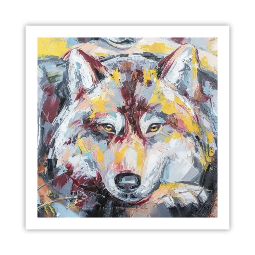 Póster - Pinceladas de lobo - 60x60 cm