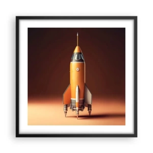 Póster en marco negro - Comienza con un sueño - 50x50 cm