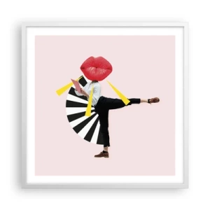 Póster en marco blanco - Arte pop surrealista - 60x60 cm