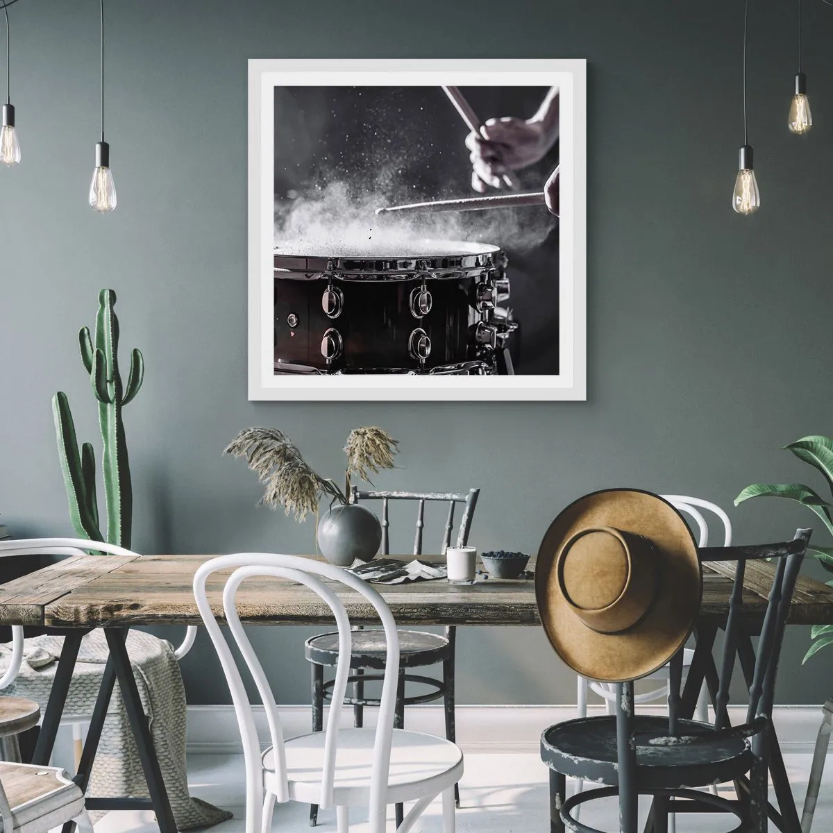 Póster en marco blanco - El pulso de la música - 60x60 cm