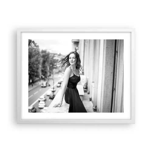 Póster en marco blanco - Ciertamente, parisina - 50x40 cm