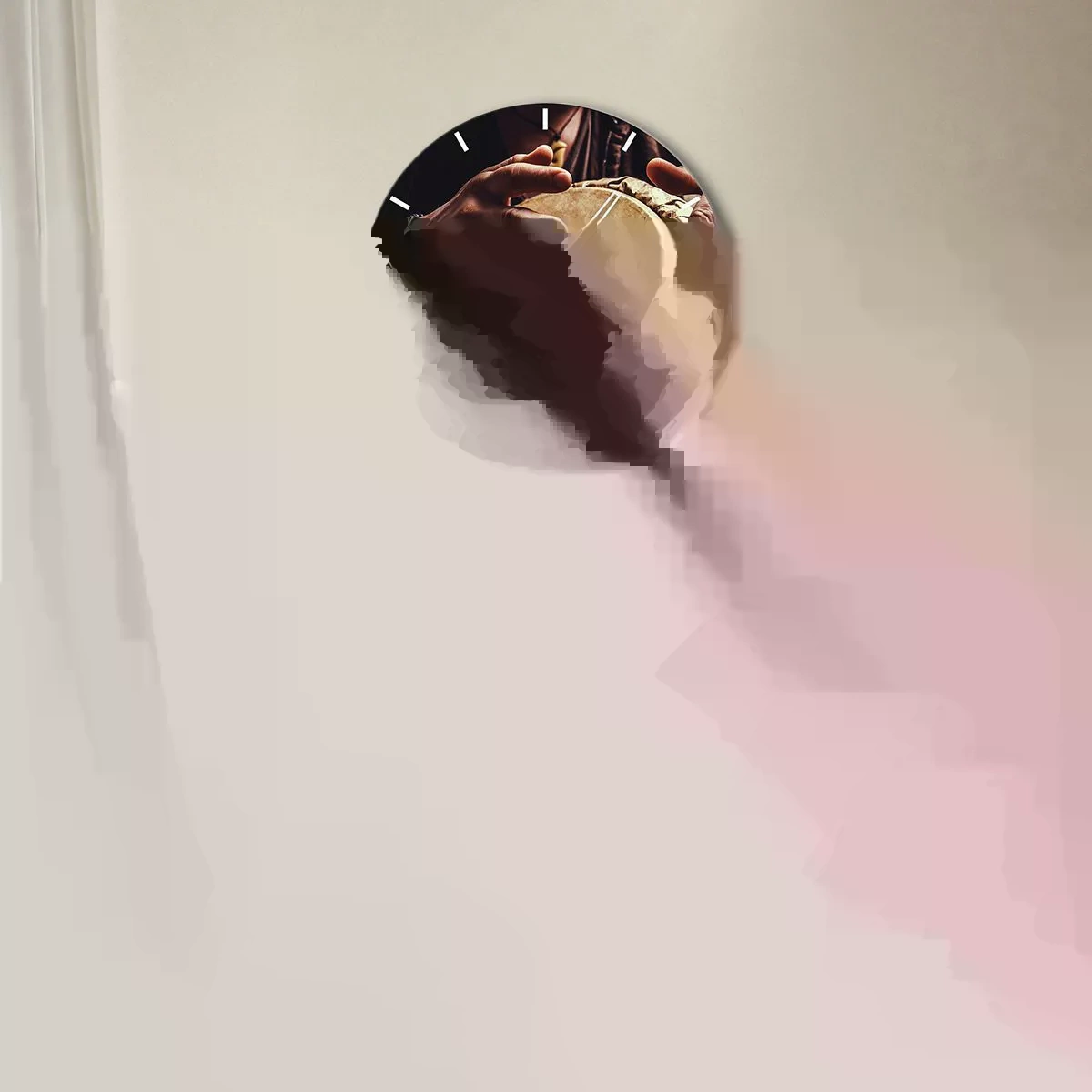 Reloj de pared - Reloj de vidrio - En el ritmo del corazón - 40x40 cm