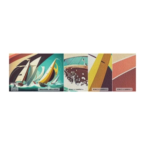 Muestra de fotomural Premium Canvas - Afrontar los elementos - Veleros, Regata, Mar - 100x30 cm