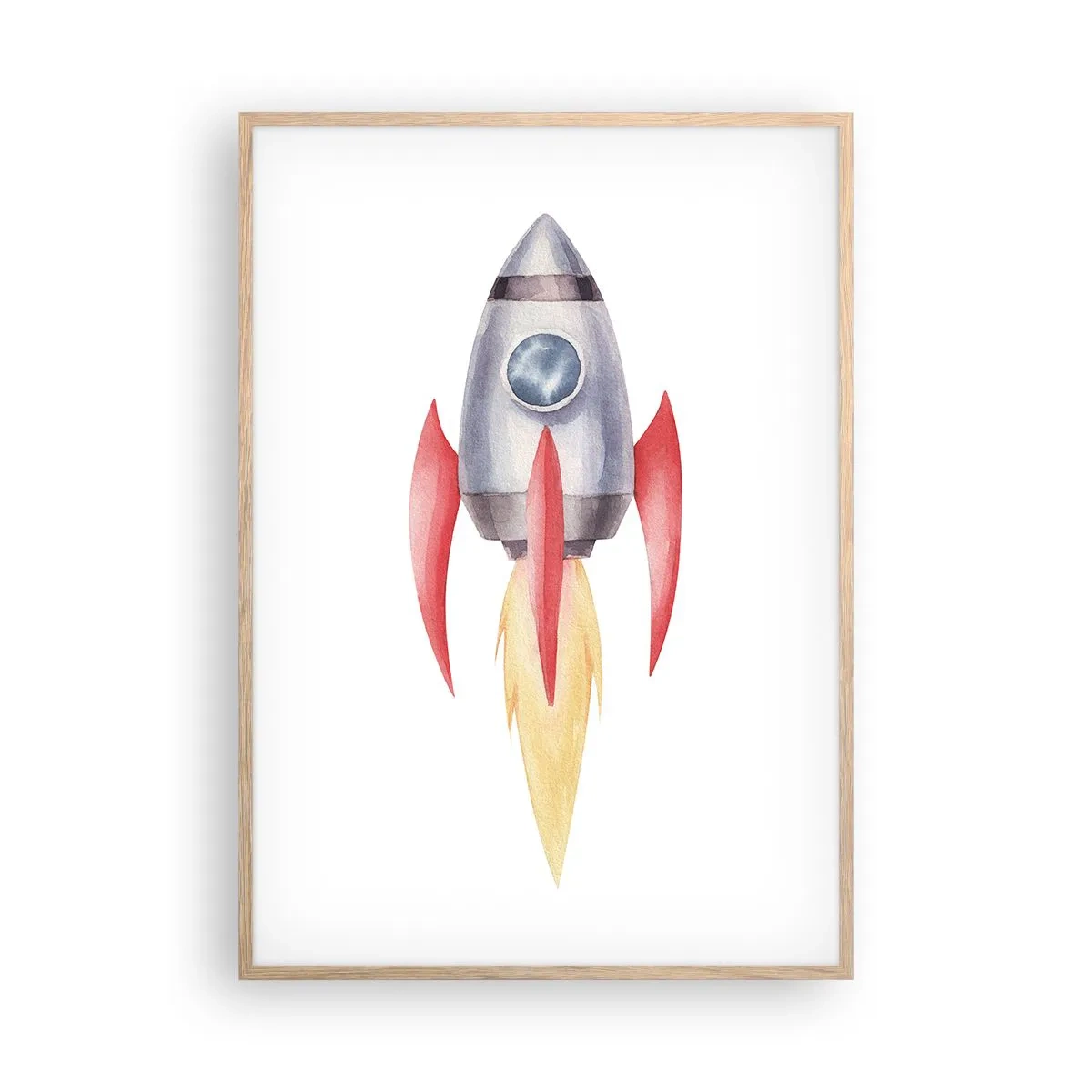 Póster en marco roble claro - Más alto, más rápido, más lejos - 70x100 cm