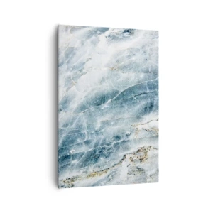 Cuadro sobre lienzo - Impresión de Imagen - Textura de mármol en tonos azules y blancos. - 70x100cm - El mundo de hielo - Decoración de pared moderna para salón y dormitorio ARTTOR