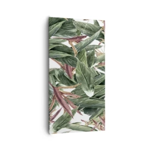 Cuadro sobre lienzo - Impresión de Imagen - Naturaleza esmeralda y lila - 65x120 cm