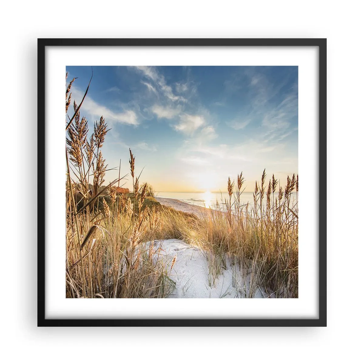 Póster en marco negro - Playa del norte - 50x50 cm