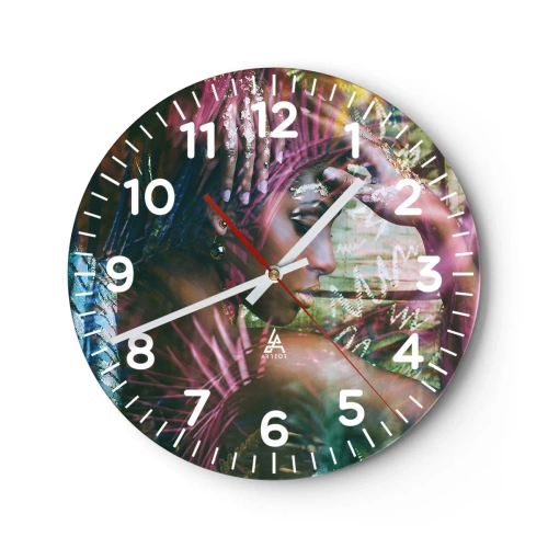 Reloj de pared - Reloj de vidrio - La madre naturaleza en la selva - 40x40 cm