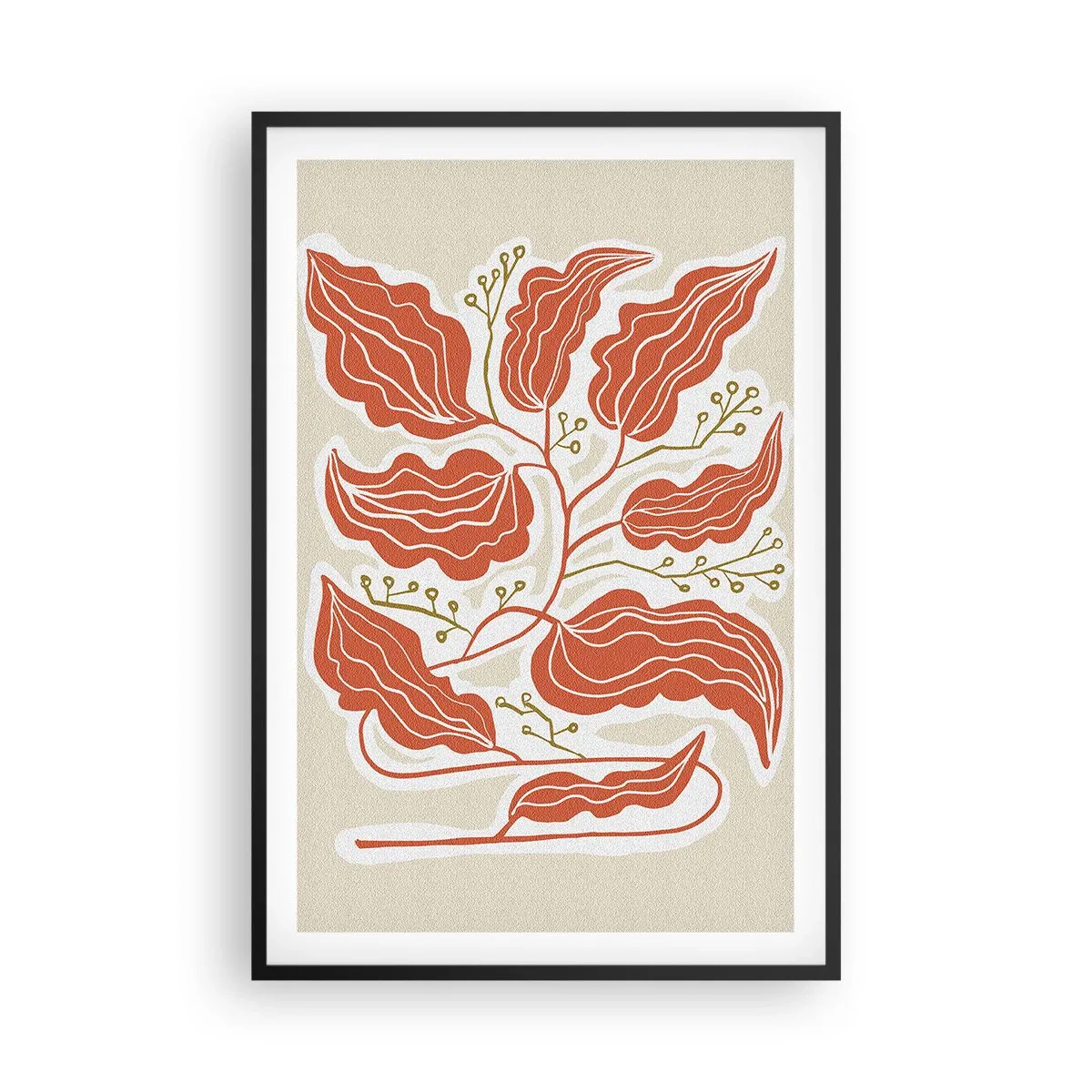 Póster en marco negro - Folk y coral - 61x91 cm