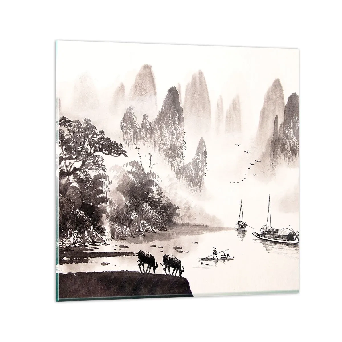 Cuadro sobre vidrio - Impresiones sobre Vidrio - La exótica vida cotidiana de Oriente - 40x40 cm