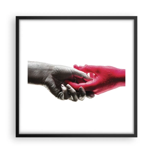 Póster en marco negro - Juntos, aunque diferentes - 50x50 cm