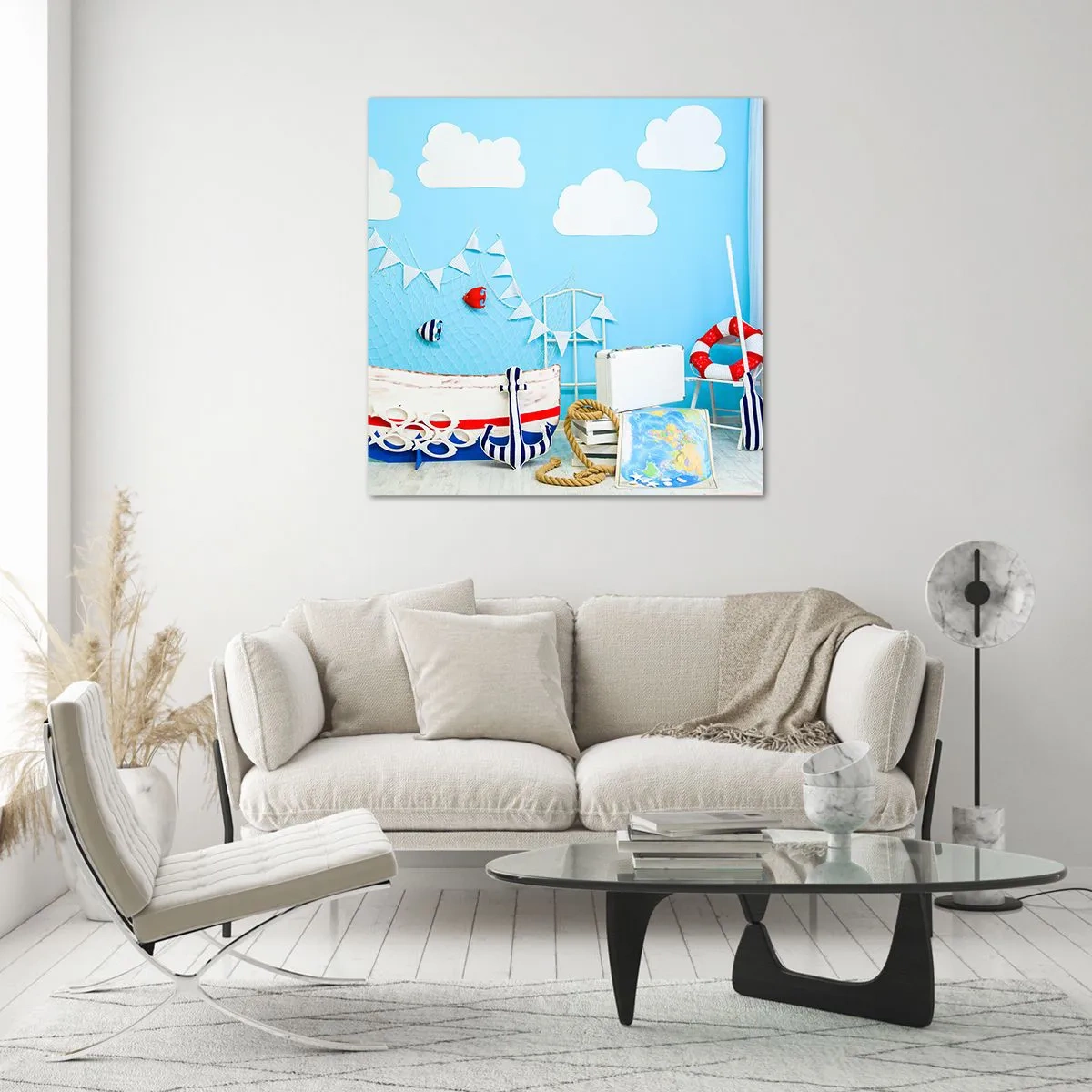 Cuadro sobre vidrio - Impresiones sobre Vidrio - El ansia de aventura de un niño - 30x30 cm
