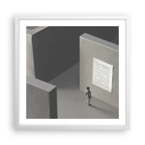 Póster en marco blanco - ¿Pero dónde estoy? - 50x50 cm