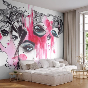 Fotomural Premium Sand - , - Ojo de mujer, cara de mujer, Pedazo - 200x140 cm