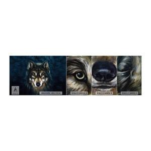 Muestra de fotomural Premium Sand - ¿Alfa? Y omega - Lobo, animales, Cuadro - 100x30 cm