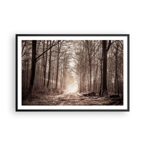 Póster en marco negro - La catedral del bosque - 91x61 cm