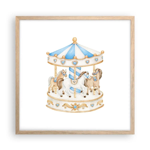 Póster en marco roble claro - Dulce infancia - 50x50 cm