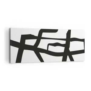 Cuadro sobre lienzo - Impresión de Imagen - Construcción en blanco y negro - 100x40 cm