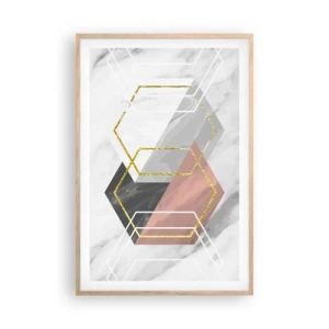 Póster en marco roble claro - Composición en cadena - 61x91 cm