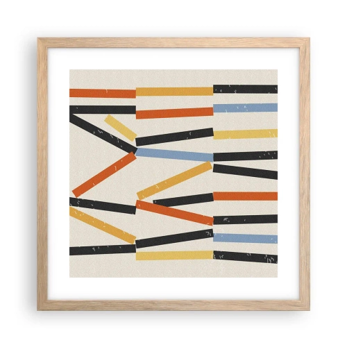 Póster en marco roble claro - Composición horizontal - 40x40 cm