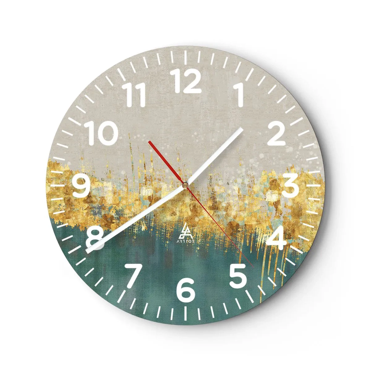 Reloj de pared - Reloj de vidrio - La frontera dorada - 30x30 cm