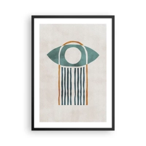 Póster en marco negro - Símbolo de ojo bohemio minimalista - 50x70cm - Signos y rituales - Decoración de pared moderna para salón y dormitorio ARTTOR